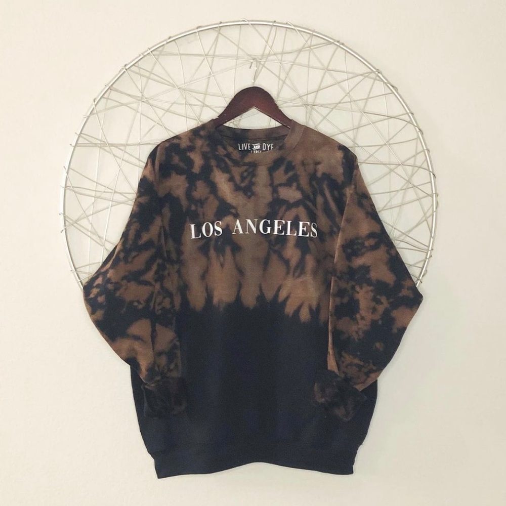 NEW Los Angeles acid wash marble crewneck